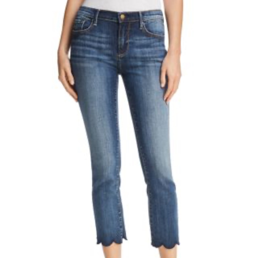 Aqua Denim Jeans Scalloped Hem Size 26